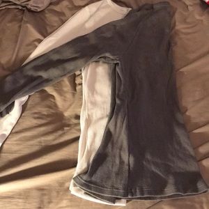 Grey and white 2 shirts or medium & one large!